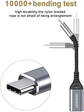 aceyoon USB-C-USB Adapter, [2 Csomag] C Típusú Férfi-USB 3.0 Női OTG Kábel, Rövid Fonott Thunderbolt 3. USB-Kábel Átalakító