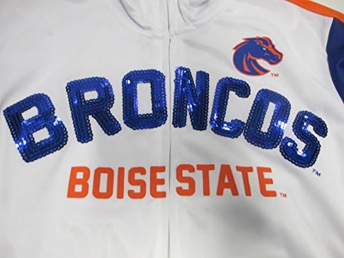 G-III Sport Boise State Broncos Női Közepes Teljes Zip Hímzett, majd Szűrt a Pálya Kabát Flitterekkel ABOS 10 S