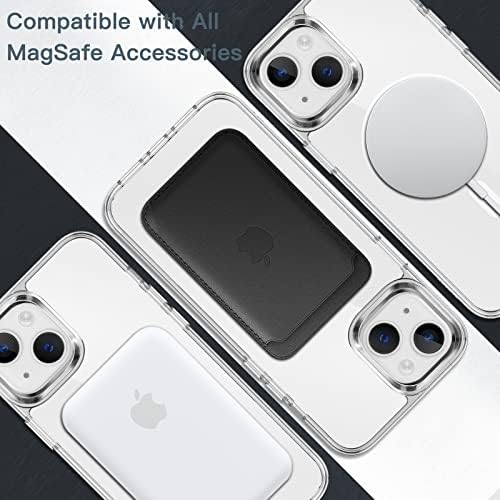 JETech Mágneses tok iPhone 14 6.1-Es Kompatibilis a MagSafe Vezeték nélküli Töltés, Ütésálló Telefon Lökhárító Borító, Anti-Semmiből