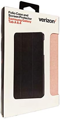 Verizon Folio Nehéz Eset & Edzett Üveg Samsung Galaxy Tab A (8.4) - Rózsaszín