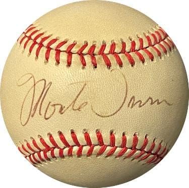 Monte Irvin aláírt RONL Rawlings Hivatalos Nemzeti League Baseball hang foltok (Óriások/Cubs/HOF) - Dedikált Baseball