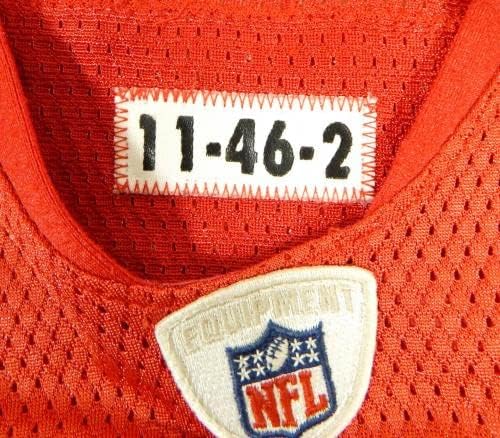 2011-ben a San Francisco 49ers Anthony Dixon 24 Játékban Használt Piros Gyakorlat Jersey 46 25 - Aláíratlan NFL Játék Használt