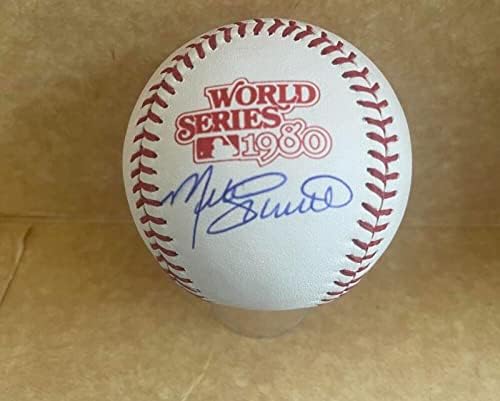 MIKE SCHMIDT PHILLIES ALÁÍRT AUTO 1980-AS WORLD SERIES BASEBALL, MLB AUTH.