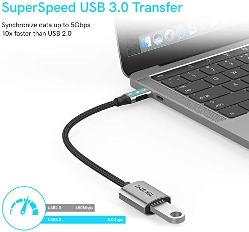 Tek Styz USB-C USB 3.0 Adapter Kompatibilis Az LG 16T90Q-K. AAC8U1 OTG Típus-C/PD Férfi USB 3.0 Női Converter. (5Gbps)