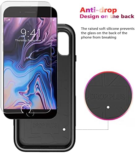 Diverbox Tervezett iPhone 8 Plusz esetben iPhone 7 Plus esetében képernyővédő fólia, nagy teherbírású Ütésálló Sokk-Rezisztens