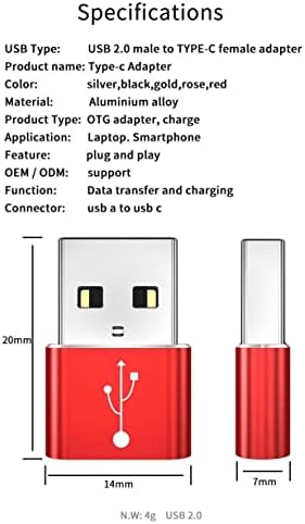 BoxWave Adapter Kompatibilis a JBL Élő Pro+ TWS (Adapter által BoxWave) - USB-C PortChanger (5 Csomag), USB C-Típusú OTG