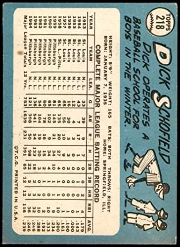 1965 Topps 218 Dick Schofield Pittsburgh Pirates (Baseball Kártya) VG Kalózok