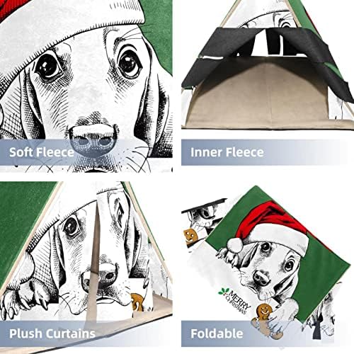 Tengerimalac House Bed, Nyúl Nagy Rejtekhely, Kis Állatok Fészek Hörcsög Ketrec Élőhelyek Boldog Karácsonyt Kutya a Red hat