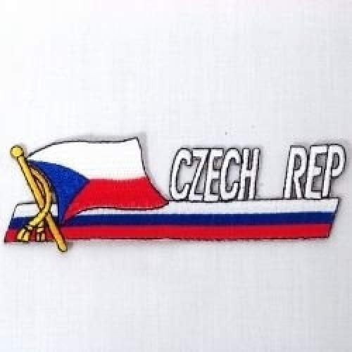 Cseh Köztársaság Társ Szó Ország Zászló Vas a Patch Címer Jelvény .. 1.5 X 4,5 Cm ... Új