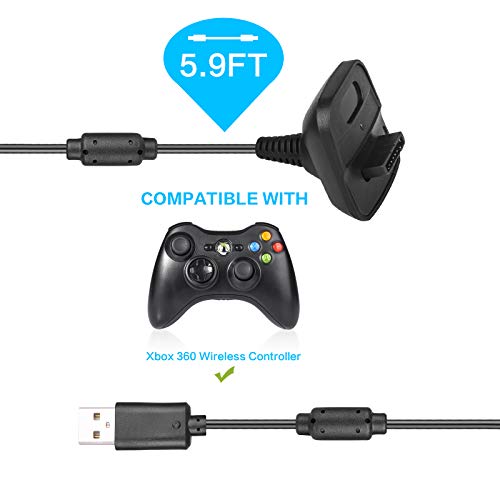 Töltő Xbox 360 Vezérlő, 2 Csomag USB Töltő Kábel Kompatibilis a Microsoft Xbox 360 Slim Vezeték nélküli gamepad, 6 Méter
