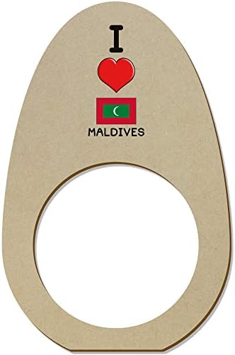 Azeeda 5 x 'Szeretem a Maldív-szigetek' Fa Szalvéta Gyűrű/Jogosultjai (NR00051811)
