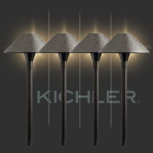 Kichler Showscape Gyűjtemény 28304; 3 Wattos Alacsony Feszültség 12Volts, Showscape Kalapált Tölcsér Út Fény LED Izzó, Olde