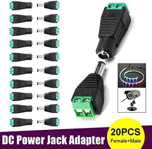 AGIPS LED Dekorációs Kiegészítők 20DB LED Szalag Adapter Férfi Nő DC Jack Csatlakozók Kamera Csatlakozó Kábel Csatlakozó