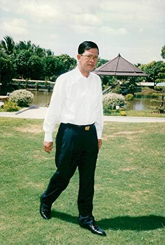 Vintage fotó, a Kambodzsai Miniszterelnök Hun Sen