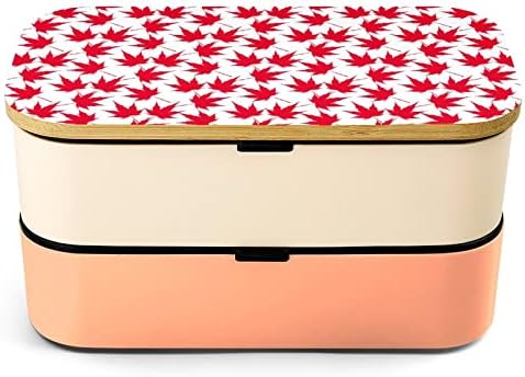 Kanadai Juhar Levél Minta Bento Ebédet szivárgásmentes Bento Box Élelmiszer-tartály, 2 Rekesz Irodájában Dolgozik Piknik
