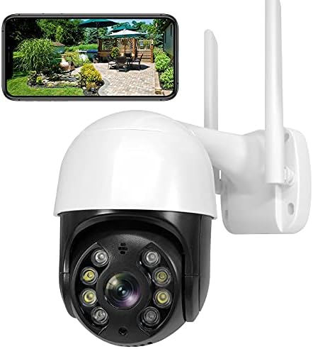 ViShawtek PTZ Kamera Kültéri, 1080P WiFi Haza Okos Biztonsági IP Kamera HD Színes éjjellátó 2-utas Audio mozgásérzékelés