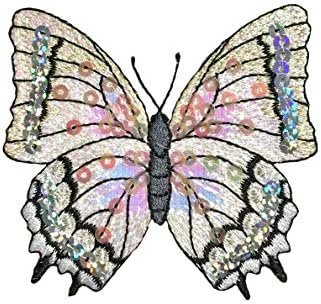 Fehér Flitteres Pillangó - Hímzett Vasalót Javítás