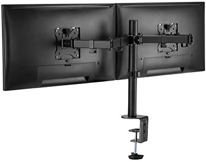 AMER Kettős LCD LED Monitor Asztal Állvány C-fogó | Heavy Duty Teljes mértékben Állítható Karok Tartsa 2 Képernyők akár 32