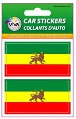2 Etiópia Oroszlán Júda Ország Zászlóját állítjuk be a Kis Autó Lökhárító Matrica, Matricák 1 3/8 X 2 3/4 Hüvelyk Új Csomag