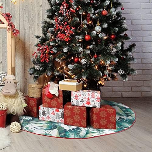 Nyári Pálmafa, illetve banánlevelekkel karácsonyfa Szoknya Csipke Karácsonyi Díszek, karácsonyfa Mat Ünnepi Dekoráció