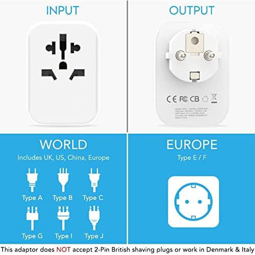 Európai Utazási Dugó Adapter, Nemzetközi hálózati Csatlakozó, 3 USB Port, MINKET, hogy a Legtöbb Európai UNIÓS Olaszország,