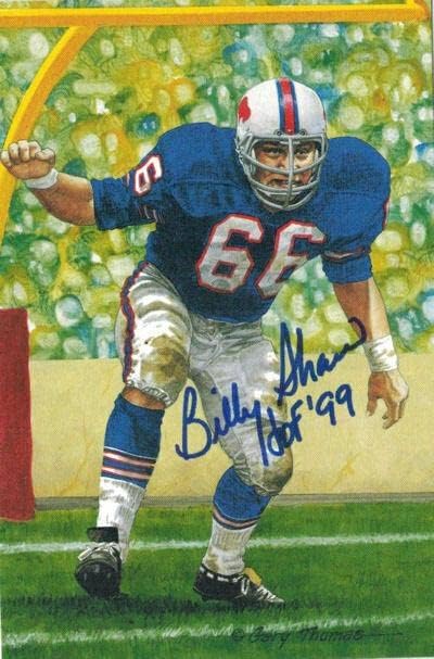 Billy Shaw Dedikált/Aláírt Buffalo Bills gólvonalon, Art-Kártya Kék HOF 13200 - Dedikált NFL Labdarúgó-Kártyák