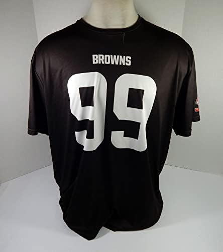 Cleveland Browns 99 Játék Használt, Barna Gyakorlat, Edzés Ing Jersey-3XL DP45246 - Aláíratlan NFL Játék Használt Mezek