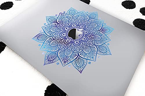 Mandala Laptop Matrica, Matrica - Kivehető Vízálló Vinyl Matricák Matricák Középső Diecut - Mandalák Fekete Matrica Éjszakai