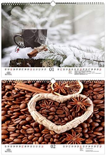Kávé Mágikus DIN A3 Naptár 2021 Kávé Ajándék Szett Tartalma: 1x Naptár, 1x Karácsony, 1x üdvözlőlap (3 Db Összesen)