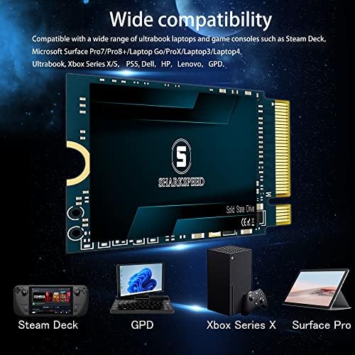 M. 2 2230 1 tb-os SSD NVMe SHARKSPEED PCIe Gen4.0X4 Belső szilárdtestalapú Meghajtó 30mm, Szerencsejáték SSD Kompatibilis