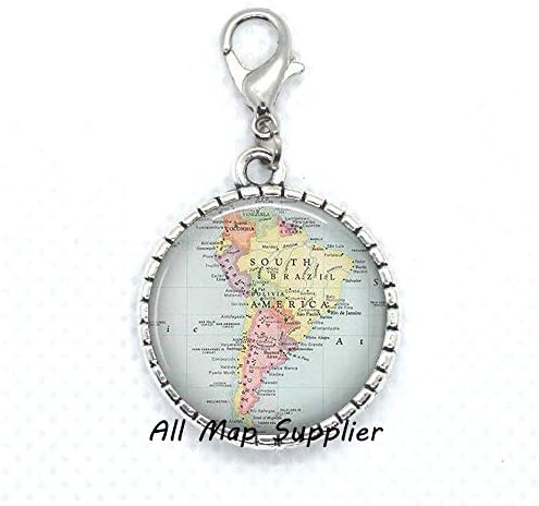 AllMapsupplier Divat Cipzár Húzza Dél-Amerika térkép Homár Csattal,Dél-Amerika térkép Cipzár Húzza,Dél-Amerika Homár Csattal,térkép