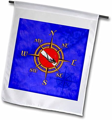 3dRose Tengeri merülés iránytű a női búvár, kék vitorlás térkép. - Flags (fl_358273_2)