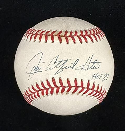 Jim Harcsavadász HOF 87 Yankees ALÁÍRT Hivatalos AL Budig Baseball w/hologram - Dedikált Baseball
