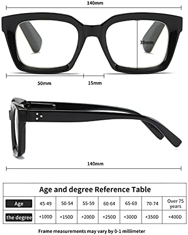 ZXYOO 3 Csomag Túlméretes Szögletes Design Olvasó Szemüveg a Nők, a Kék Fény Blokkoló Olvasó