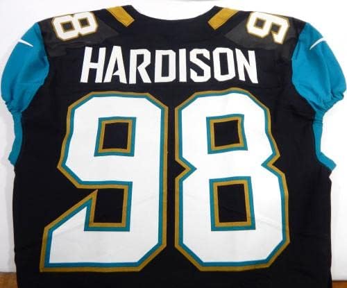 2017 Jacksonville Jaguars Marcus Hardison 98 Játék Kibocsátott Fekete Jersey 42 1 - Aláíratlan NFL Játék Használt Mezek
