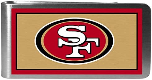 Siskiyou Sport NFL San Francisco 49ers Bőr Bi-szeres Tárca & Szín pénzcsipesz, Fekete, Egy Méret