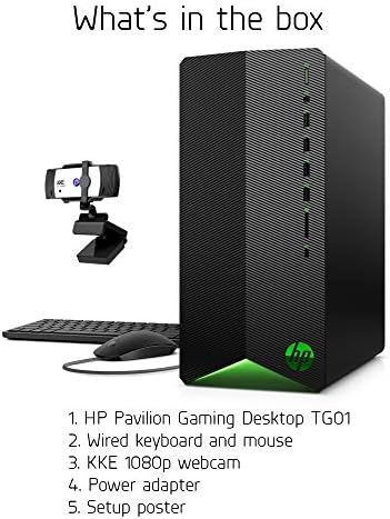 HP Pavilion Asztali Játék PC Számítógép AMD Ryzen 5 4600G, GTX 1650 Szuper, 16 GB RAM, 1 tb-os SSD-vel, WiFi, Bluetooth,