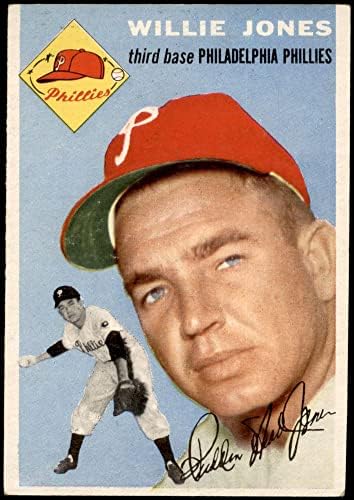 1954 Topps 41 WHT Willie Jones Philadelphia Phillies (Baseball Kártya) (Fehér Vissza) EX Phillies