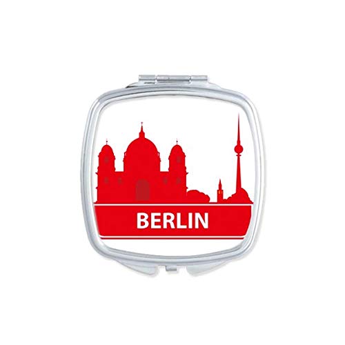 Berlin, Németország Piros Mérföldkő Minta Tükör Hordozható Kompakt Zsebében Smink Kétoldalas Üveg