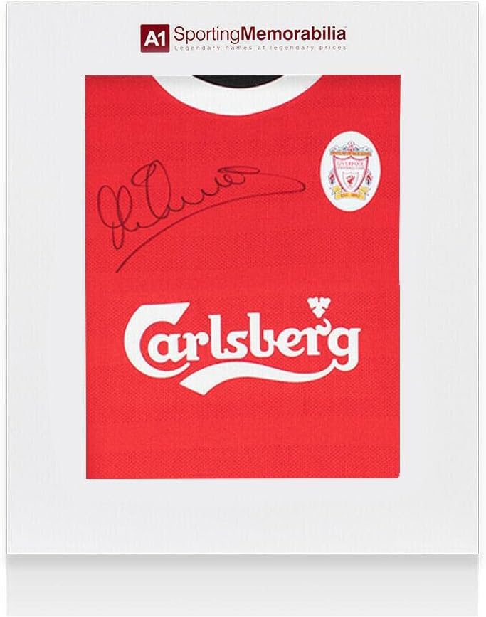 Michael Owen Aláírt Liverpool Ing - 1998 - Díszdobozban Autogramot Jersey - Dedikált Foci Mezek