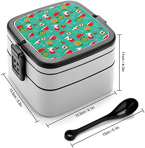 Gyümölcs Koktél Pohár Ebédet Hordozható Double-Layer Bento Box Nagy Kapacitású Ebéd Tartály Élelmiszer-Tartály Kanál