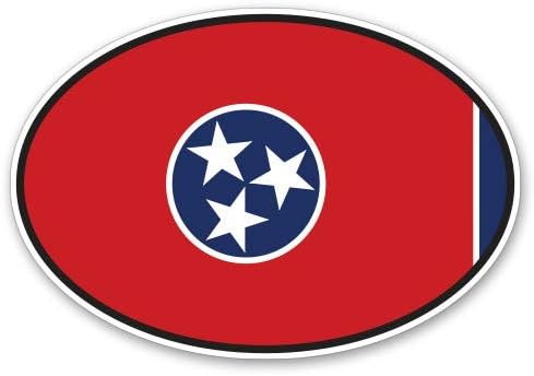 GT Grafikus Tennessee-i Állami Zászló Ovális - Vinyl Matrica Vízálló Matrica