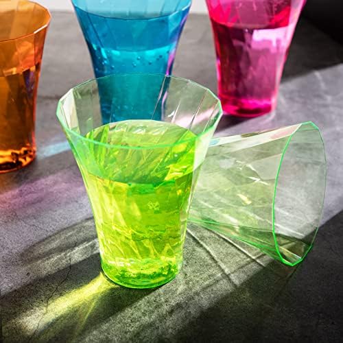 mennyei 10oz Neon Műanyag Pohár Csésze Szett(96) Szivárvány Műanyag Poharakat, Színes Műanyag pohár Tökéletes Super Bowl