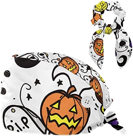 Halloween Pumpkin Boszorkány Boszorkány Kalap Seprű Állítható Bouffant Sapkák Kalapok Dolgozik Sapka Íj Haj Hajgumi