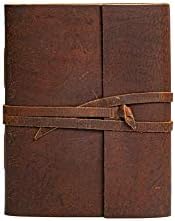 Bőr Journal Notebook（6x8 a） - Vintage Bőr Kötve, Folyóiratok, Kézzel készített Rusztikus Kivitelben Könyv a Férfiak, mind
