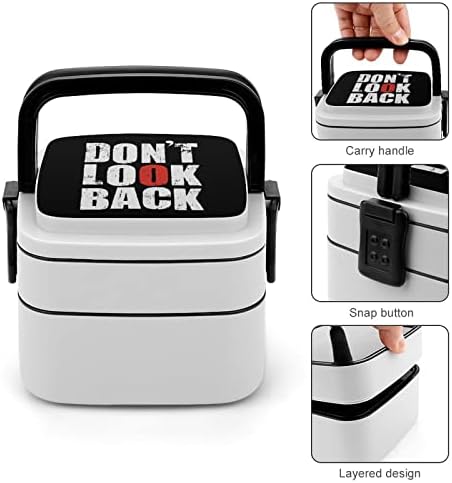 Ne Nézz Hátra, uzsonnás Doboz, Hordozható Double-Layer Bento Box Nagy Kapacitású Ebéd Tartály Élelmiszer-Tartály Kanál