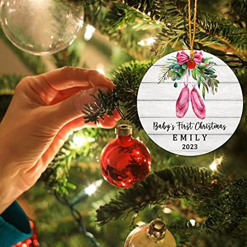2023 Baba Első Karácsonyi Dísz Személyre szabott Baba Dísz Emlék Dísz az Újszülött Szabott Kerek Dísz a Szülők Az Első Karácsonyi
