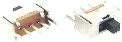Új Lon0167 5 Db On-Off 2 Pozíció 1P2T SPDT Miniatűr Függőleges tolókapcsoló 3 Pin PCB DIY(5 Stücke On-Off 2 Pozíció 1P2T
