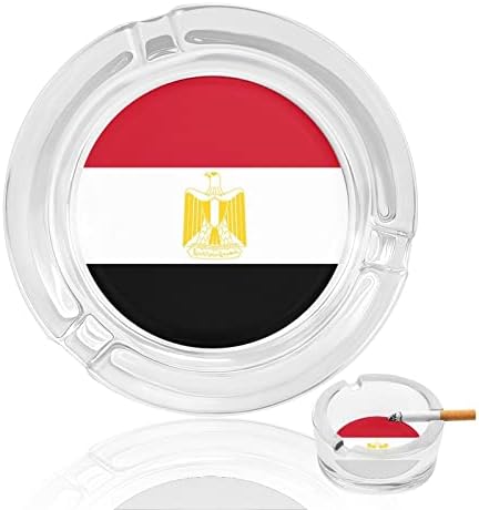 Egyiptom Zászló Üveg Hamutartó Kerek Cigaretta Hamutartó Birtokos Esetben A Home Office Beltéri Dekoráció