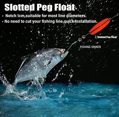 SEAOWL Peg Úszik Slotted丨Fishing Úszik a Catfish丨Fishing Hab Szivar Bobber a Santee Rig丨1.5，2a - ，2.5，3in